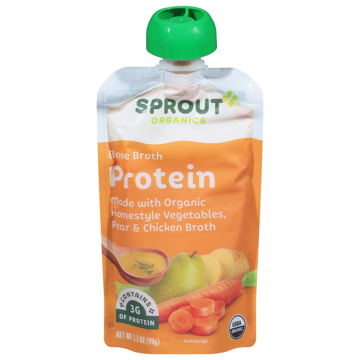 slide 1 of 9, Sprout Organics Protein Bone Broth 3.5 oz, 3.5 oz