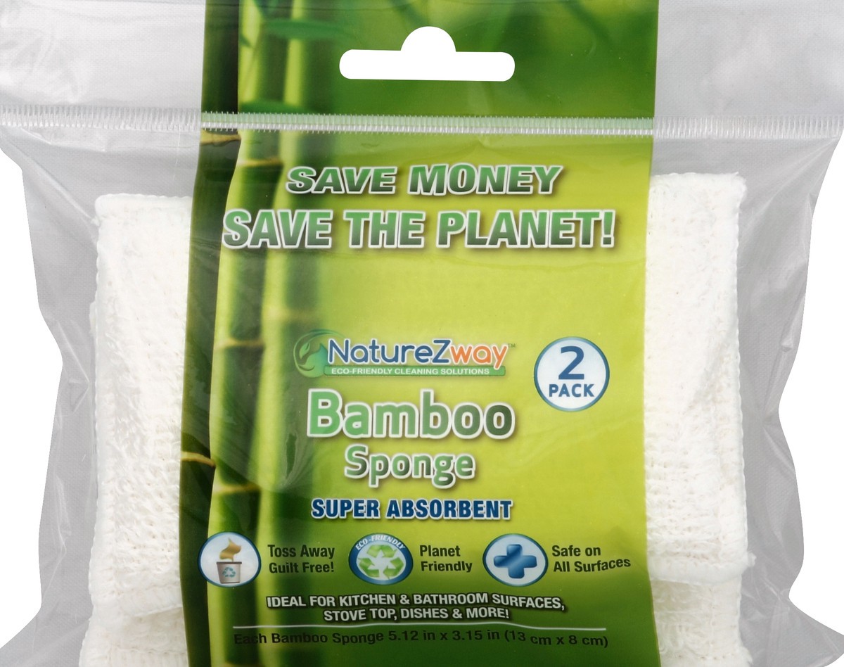 slide 2 of 2, NatureZway Bamboo Sponge, 2 ct