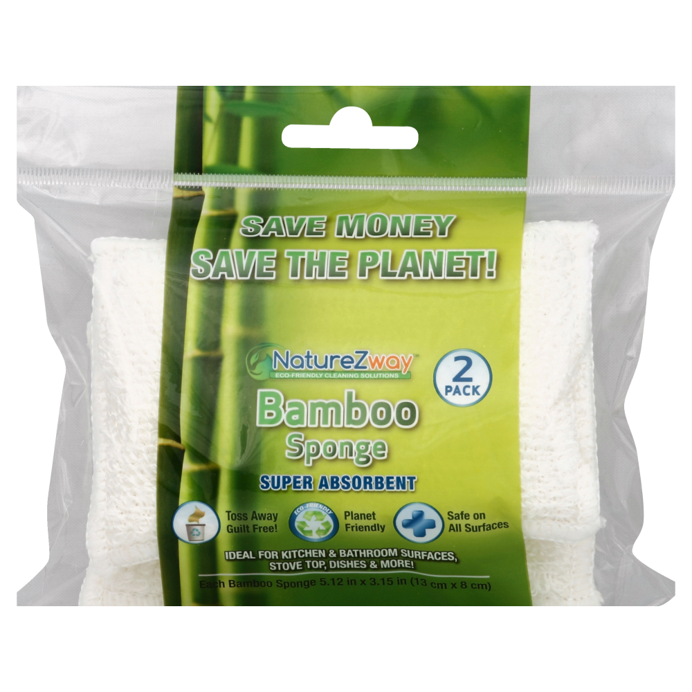 slide 1 of 2, NatureZway Bamboo Sponge, 2 ct