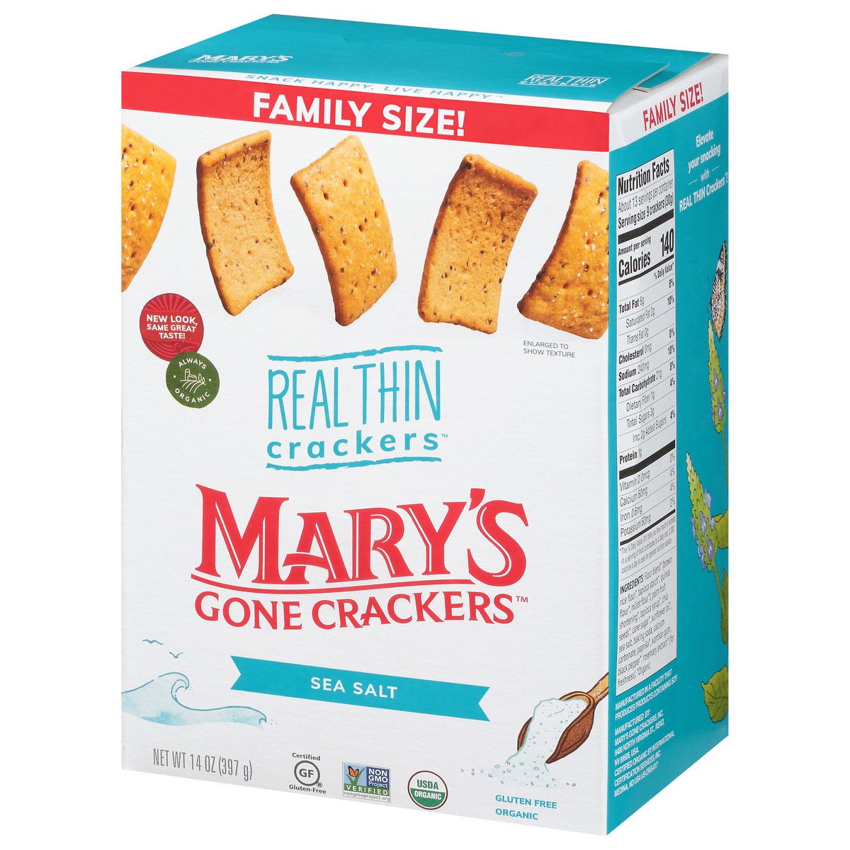 slide 6 of 13, Mary's Gone Crackers Real Thin Sea Salt Crackers, 1 ct