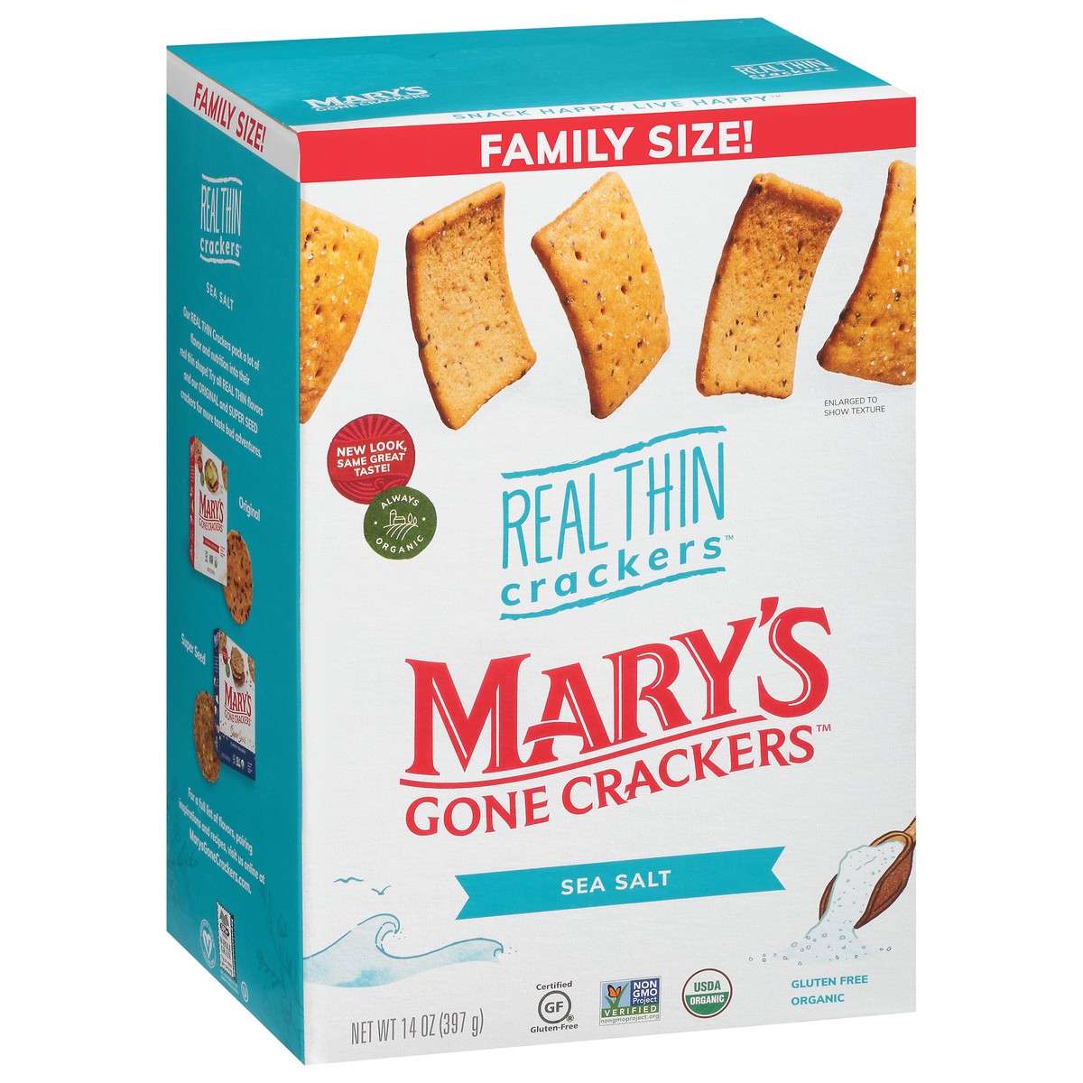 slide 3 of 13, Mary's Gone Crackers Real Thin Sea Salt Crackers, 1 ct