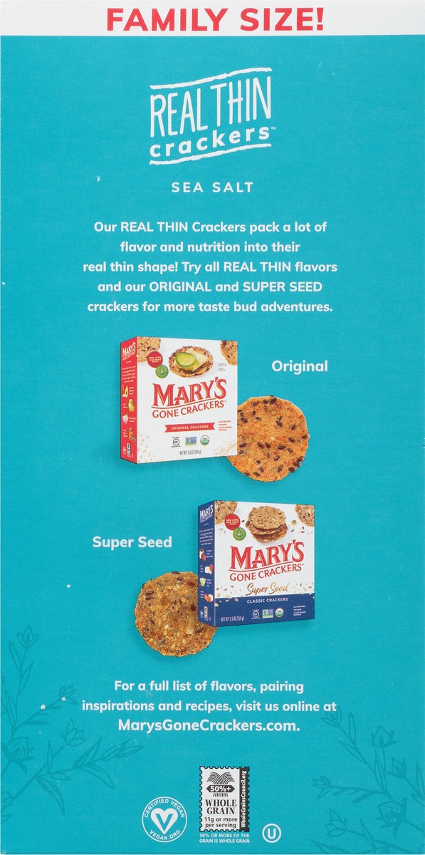 slide 13 of 13, Mary's Gone Crackers Real Thin Sea Salt Crackers, 1 ct