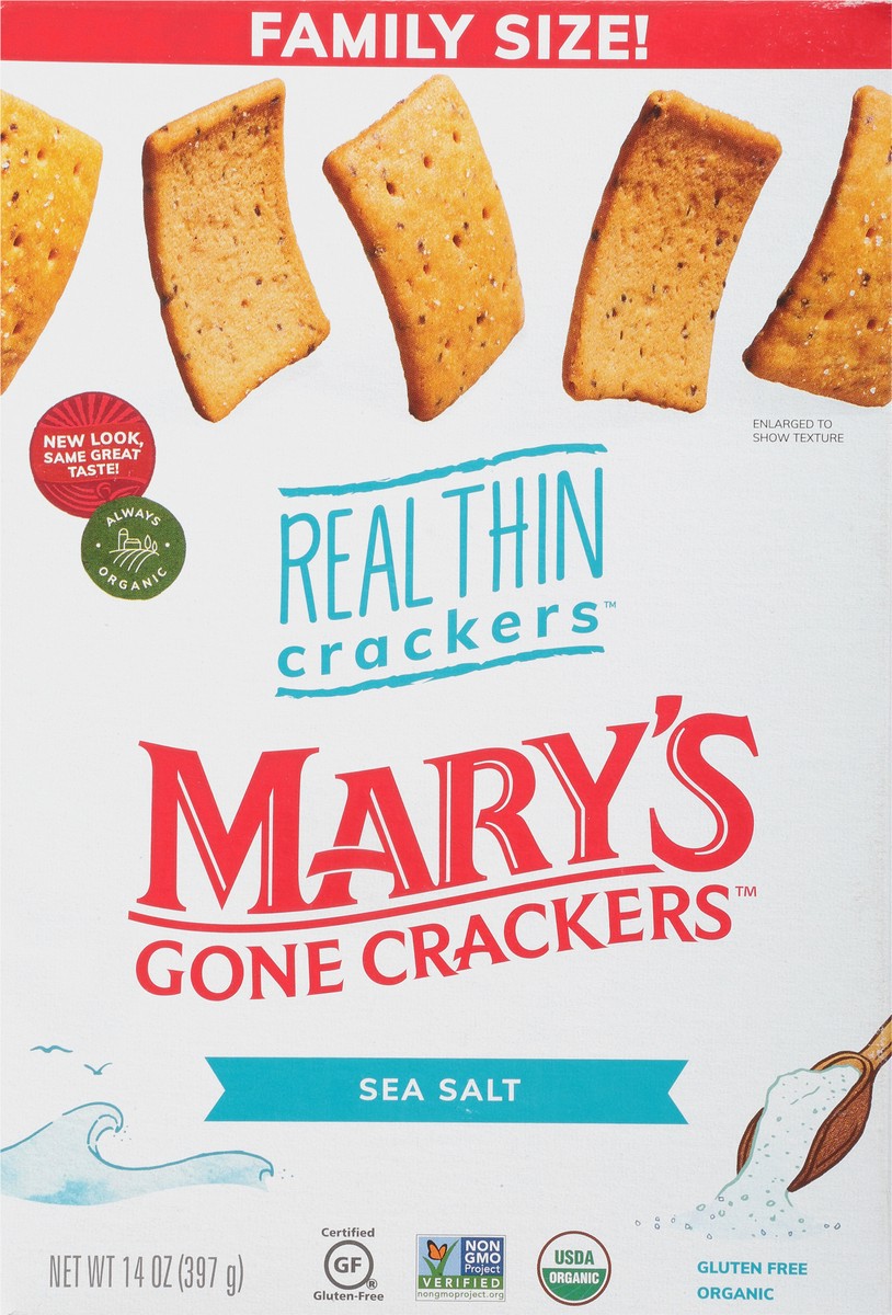 slide 4 of 13, Mary's Gone Crackers Real Thin Sea Salt Crackers, 1 ct