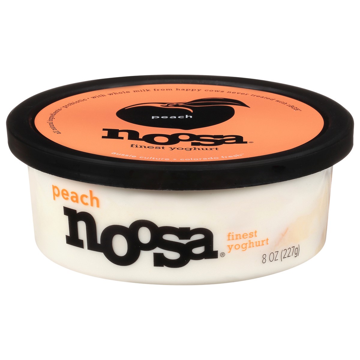 slide 1 of 1, Noosa Peach Probiotic Whole Milk Yoghurt - 8oz, 8 oz