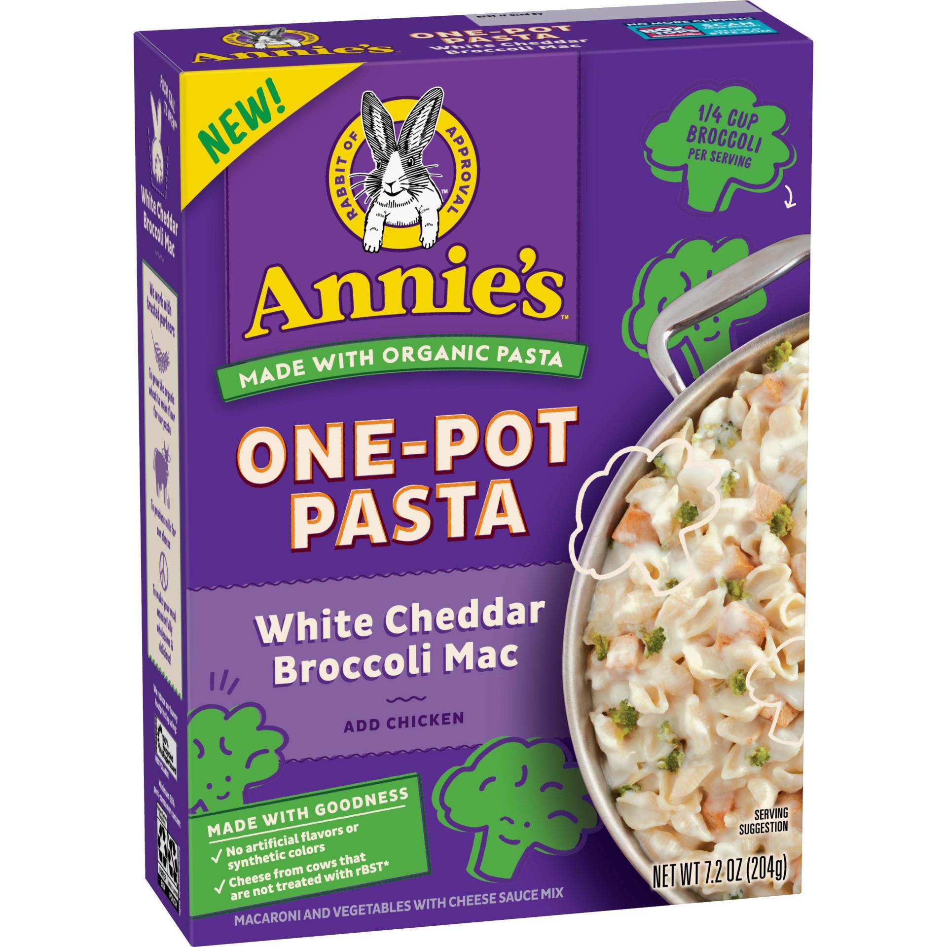 slide 1 of 3, Annie's Homegrown Organic White Chedder Broccoli Mac Onepot Pasta, 7.2 oz