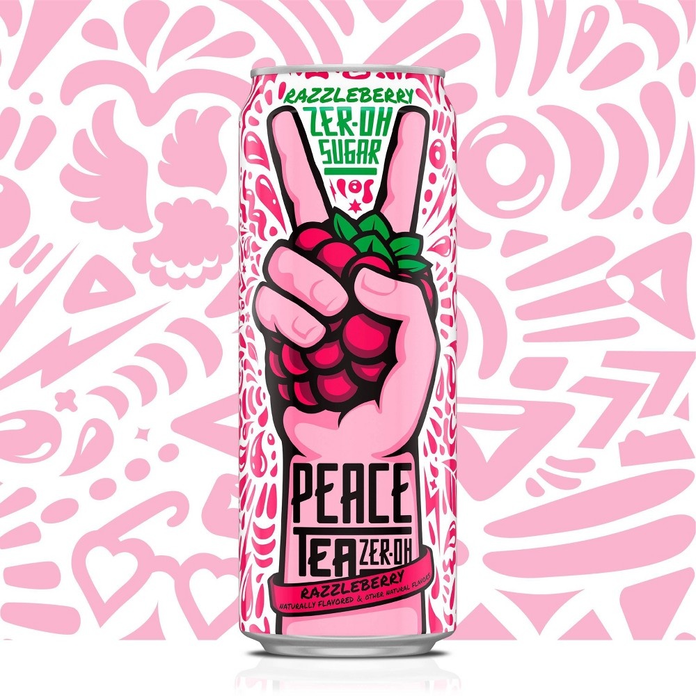 slide 2 of 4, Peace Tea Razzleberry Zero Sugar Tea, 23 fl oz