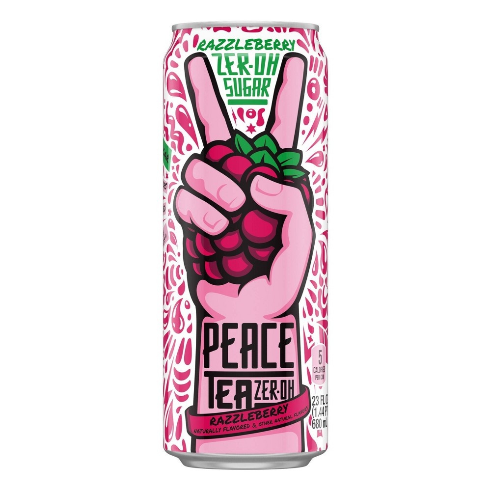 slide 3 of 4, Peace Tea Razzleberry Zero Sugar Tea, 23 fl oz