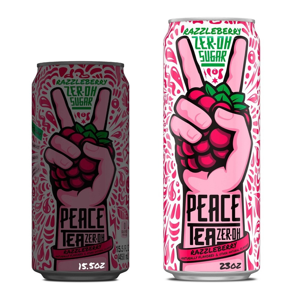 slide 4 of 4, Peace Tea Razzleberry Zero Sugar Tea, 23 fl oz