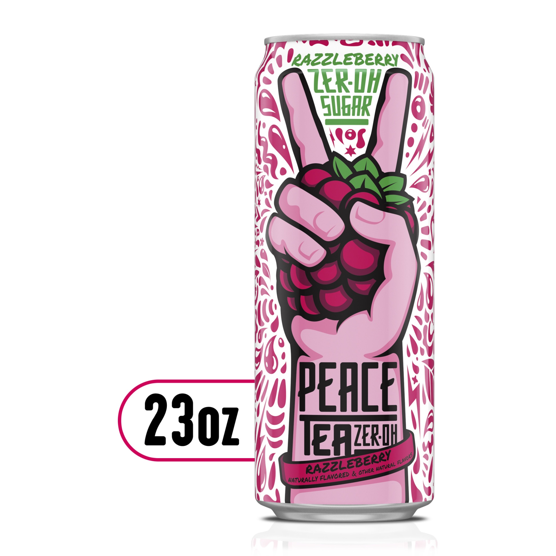 slide 1 of 4, Peace Tea Razzleberry Zero Sugar Tea, 23 fl oz