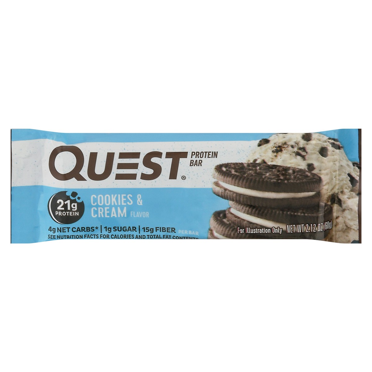 slide 1 of 12, Quest Cookies & Cream Flavor Protein Bar 2.12 oz Bag, 2.12 oz