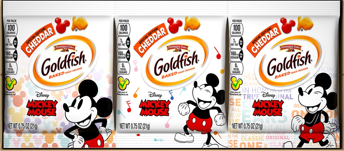 slide 4 of 10, Goldfish 9 Lunch Packs Mickey Mouse Cheddar Baked Snack Crackers 9 ea, 9 ct