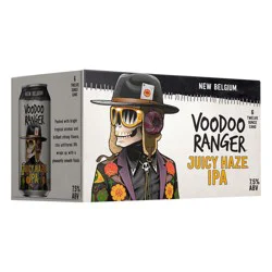 New Belgium Voodoo Ranger Juicy Haze IPA Beer, 6 Pack, 12 fl oz Cans