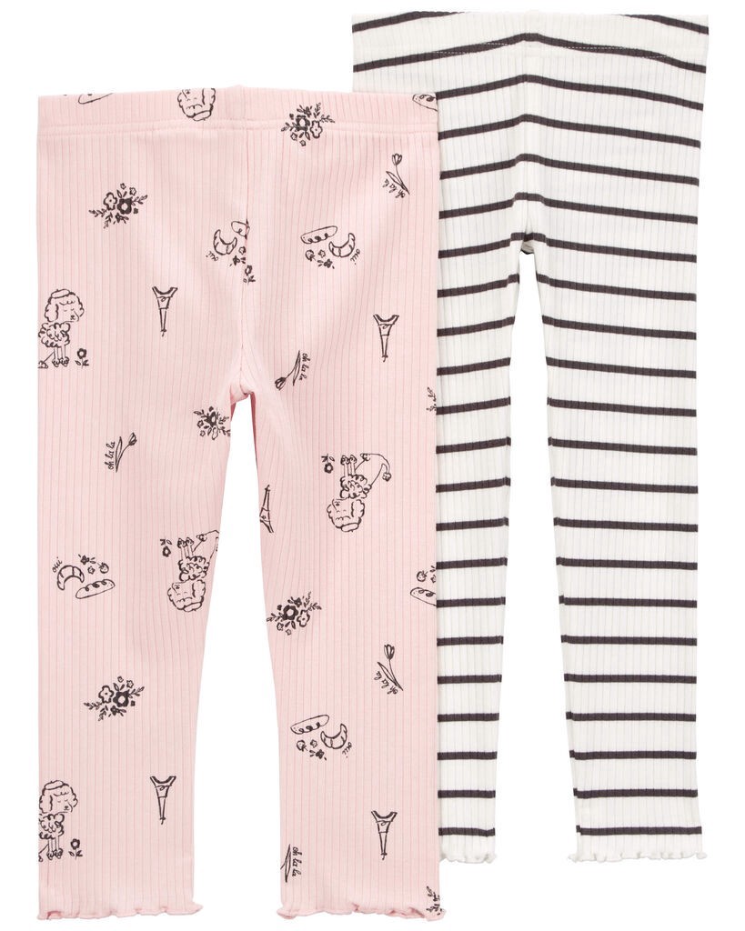 slide 2 of 2, Carters Baby 2-Pack Printed Leggings Set Multi 12M, 1 ct