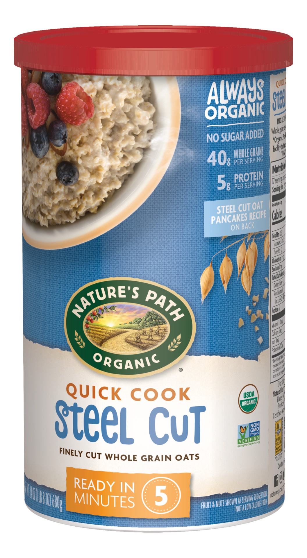 slide 1 of 6, Nature's Path Organic Quick Cook Steel Cut Oatmeal , 24 oz