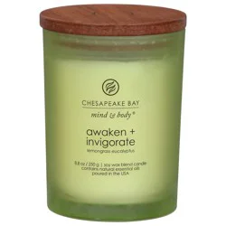 Chesapeake Bay Candle Mind & Body Awaken + Invigorate Lemongrass Eucalyptus Candle 8.8 oz