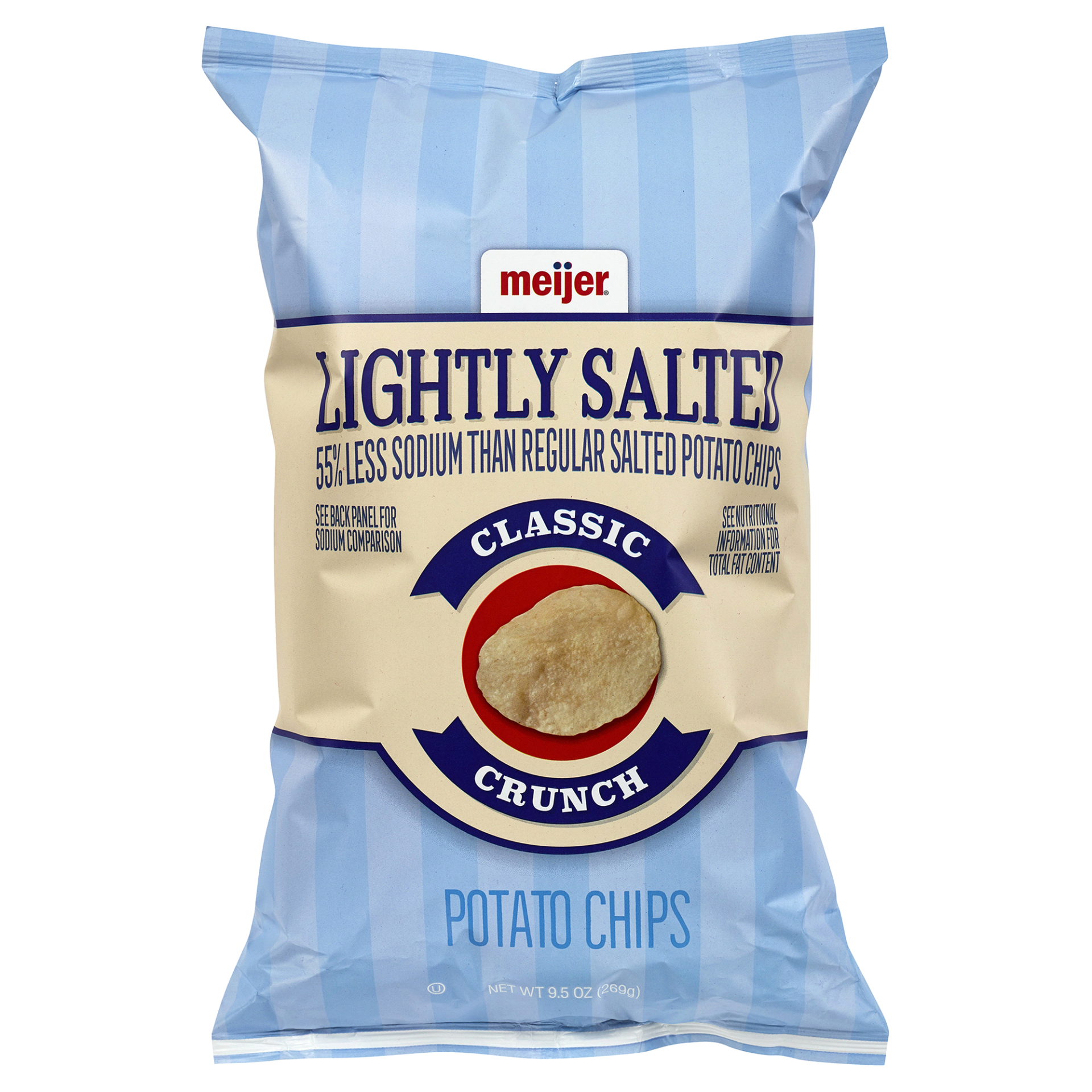 slide 1 of 2, Meijer Lightly Salted Potato Chips, 9.5 oz