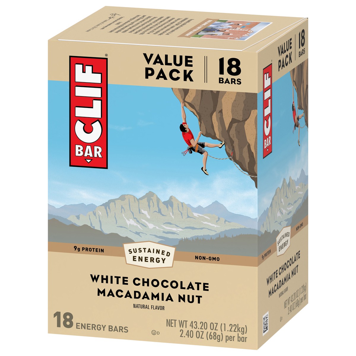 slide 3 of 9, CLIF BAR - White Chocolate Macadamia Nut Flavor - Made with Organic Oats - Non-GMO - Plant Based - Energy Bars - 2.4 oz. (18 Pack), 18 ct