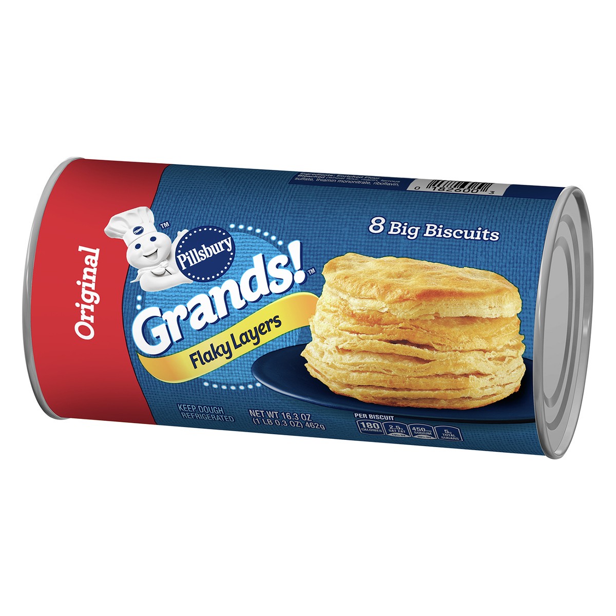 slide 4 of 9, Grands! Flaky Layers, Original Refrigerated Biscuit Dough, 8 ct., 16.3 oz., 8 ct
