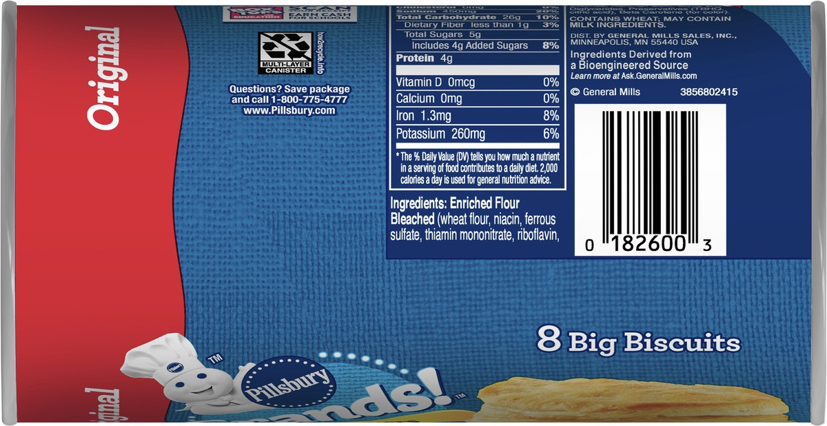 slide 7 of 9, Grands! Flaky Layers, Original Refrigerated Biscuit Dough, 8 ct., 16.3 oz., 8 ct