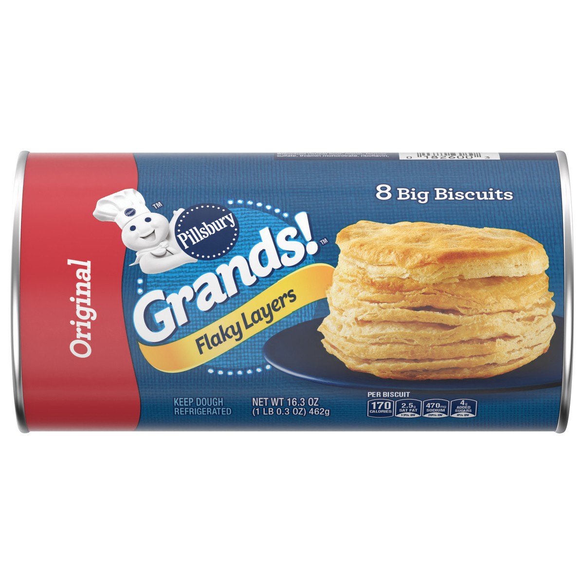 slide 1 of 9, Pillsbury Grands Flaky Layers, Original Refrigerated Biscuit Dough, Easter Baking, 8 Ct, 16.3 oz, 8 ct