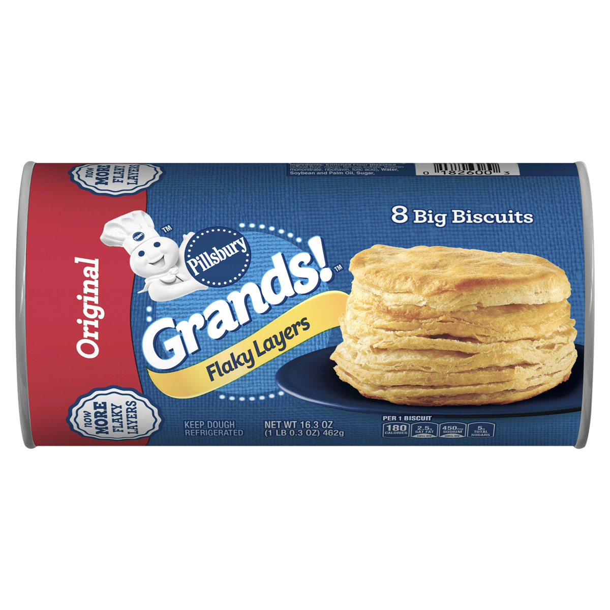 slide 1 of 4, Pillsbury Grands Flaky Layers Original Biscuits, 16.3 oz