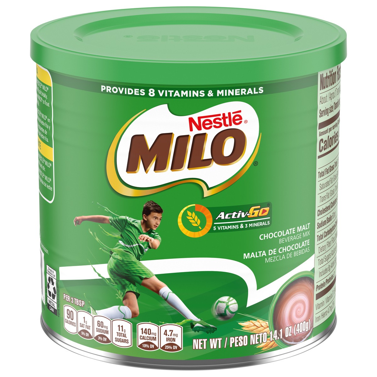 slide 1 of 6, Milo Nestle MILO Activ-Go Chocolate Malt Powder Drink Mix, 14.1 oz