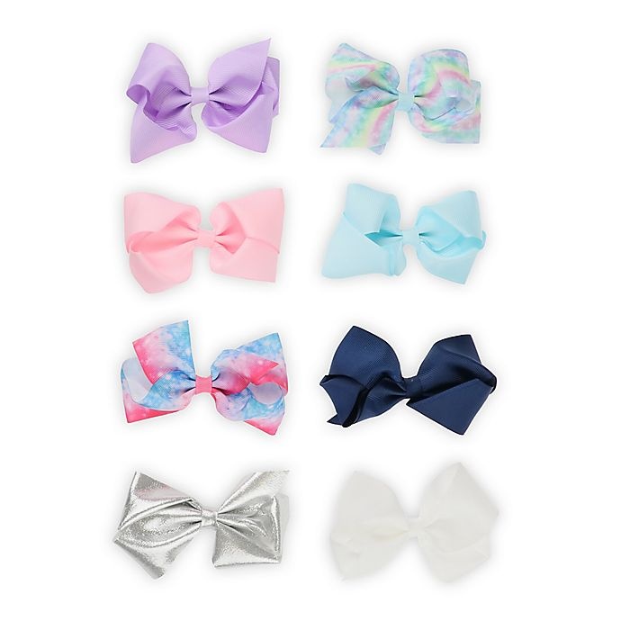 slide 1 of 2, Capelli New York Pale Bow Clip Set, 8 ct