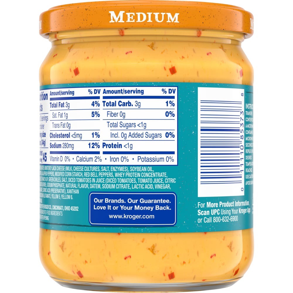 slide 4 of 4, Kroger Salsa Con Queso Cheese Dip - Medium, 15 oz