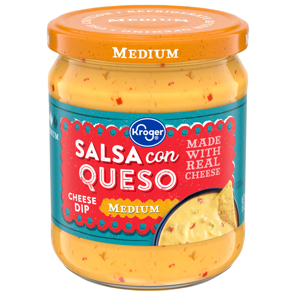 slide 1 of 4, Kroger Salsa Con Queso Cheese Dip - Medium, 15 oz