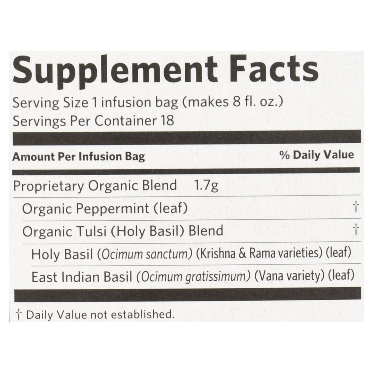 slide 2 of 13, Organic India Caffeine Free Infusion Bags Tulsi Peppermint Herbal Supplement - 18 ct, 18 ct