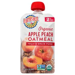 Earth's Best Stage 2 Apple Peach Oatmeal Organic Fruit & Grain Puree 4.2 oz. Pouch