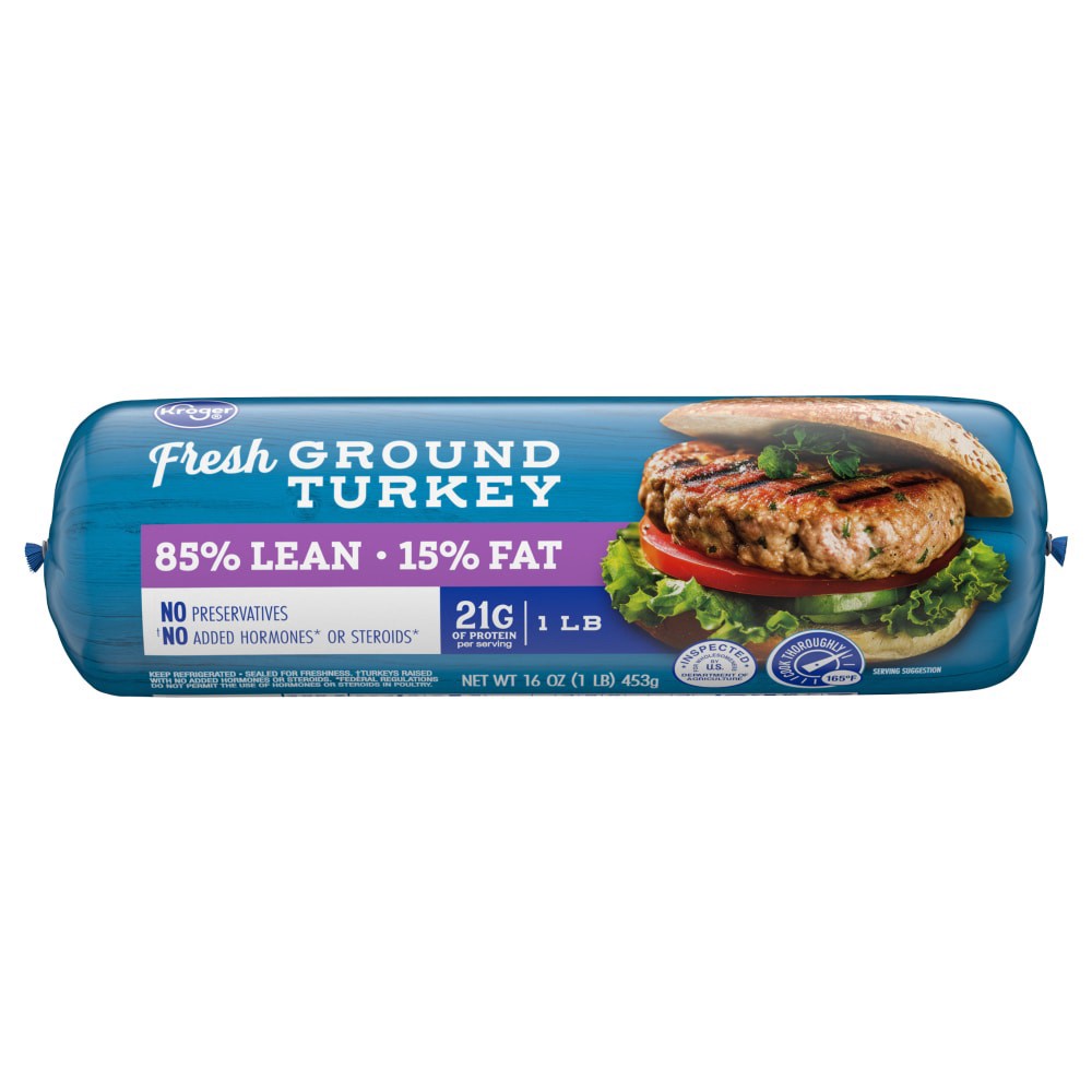 slide 1 of 1, Kroger® 85% Lean 15% Fat Ground Turkey, 1 lb