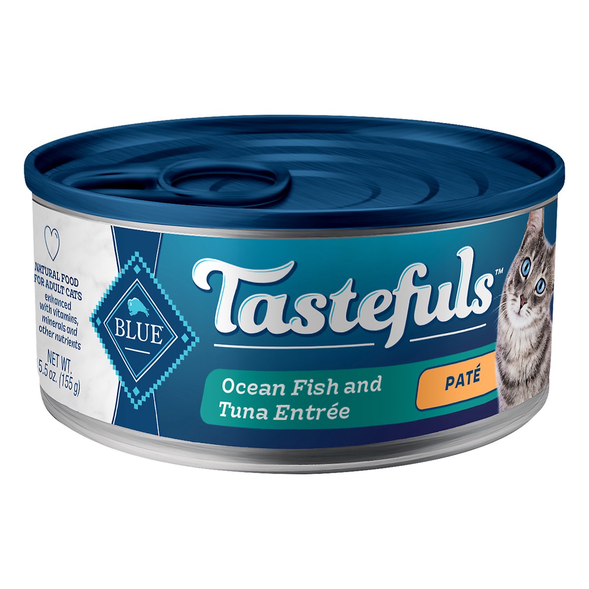 slide 1 of 3, Blue Buffalo Tastefuls Adult Pate Ocean Fish and Tuna Entree Cat Food 5.5 oz, 5.5 oz
