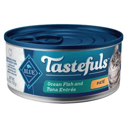 Blue Buffalo Tastefuls Wet Cat Food Pate, Ocean Fish and Tuna Entree, 5.5-oz Can
