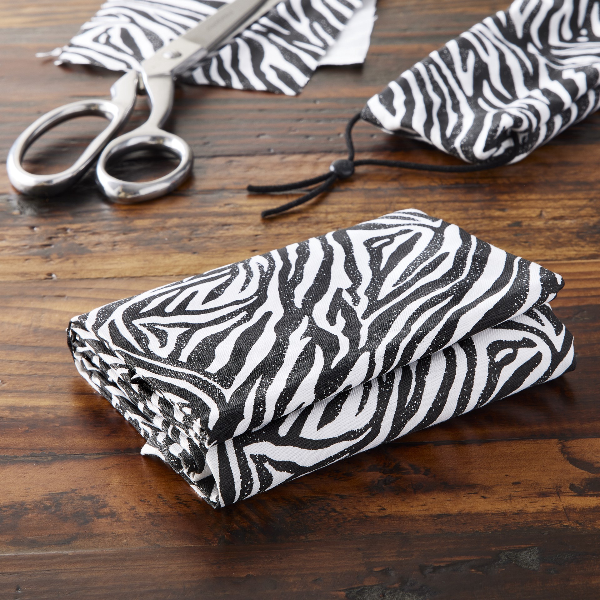 slide 2 of 4, Black & White Zebra Cotton Fabric Bundle By Loops & Threads, 1 yd