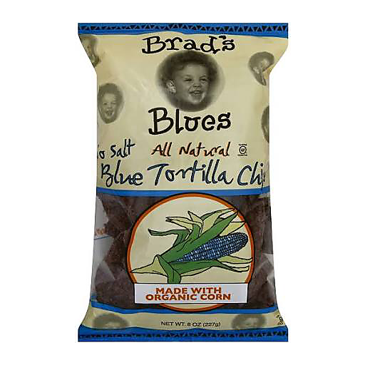 slide 1 of 1, Brad's Brads Organic Blue Tortilla Chips, 8 oz