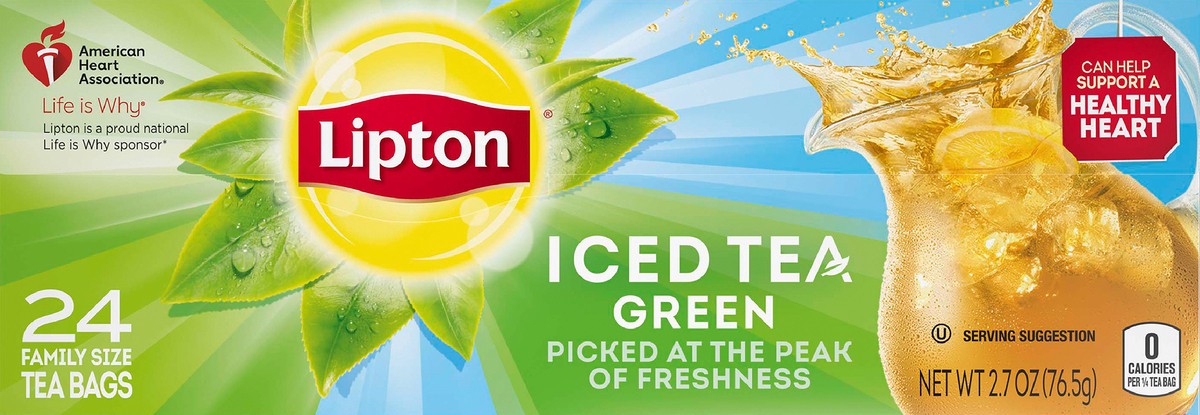 slide 1 of 4, Lipton Family Size Green Iced Tea Family Size - 24 ct, 24 ct