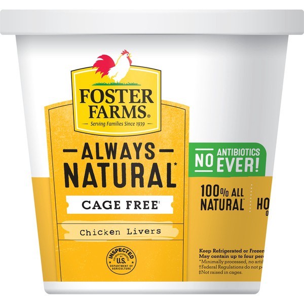 slide 1 of 1, Foster Farms Chicken Livers - Cage Free, per lb