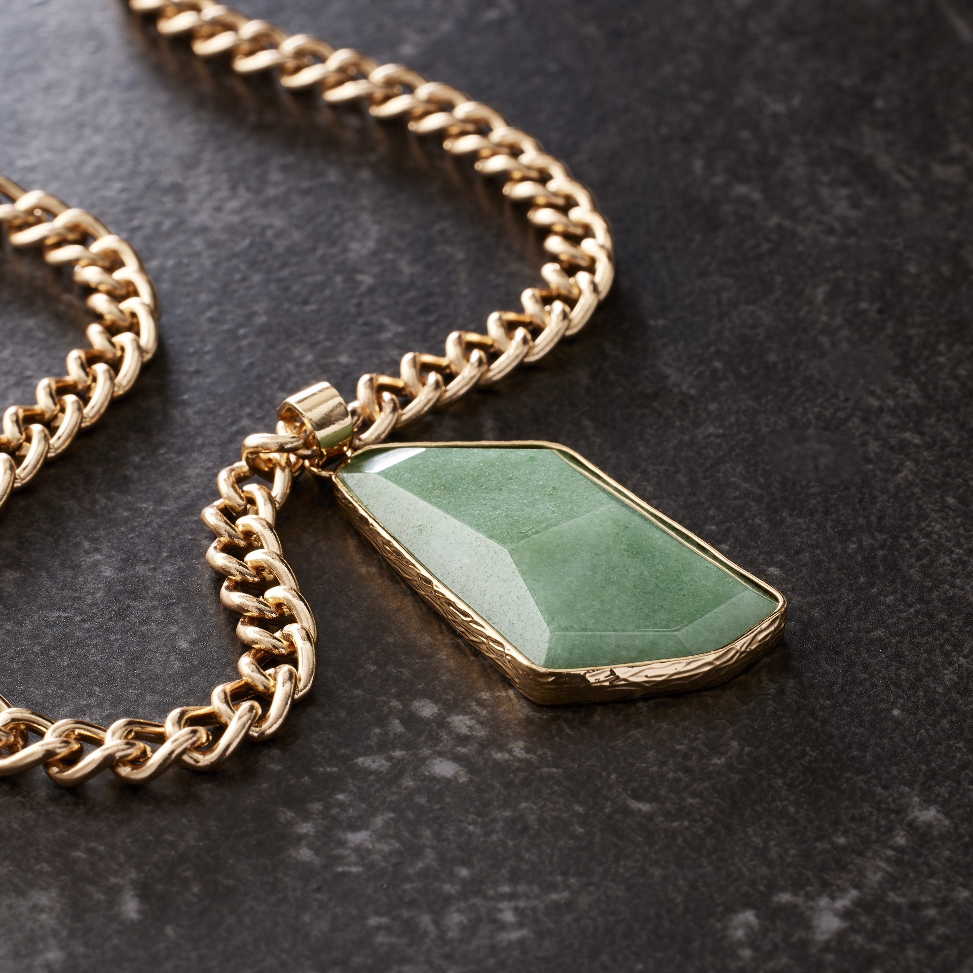 slide 2 of 3, Green Aventurine Irregular Pendant By Bead Landing, 40mm x 22mm