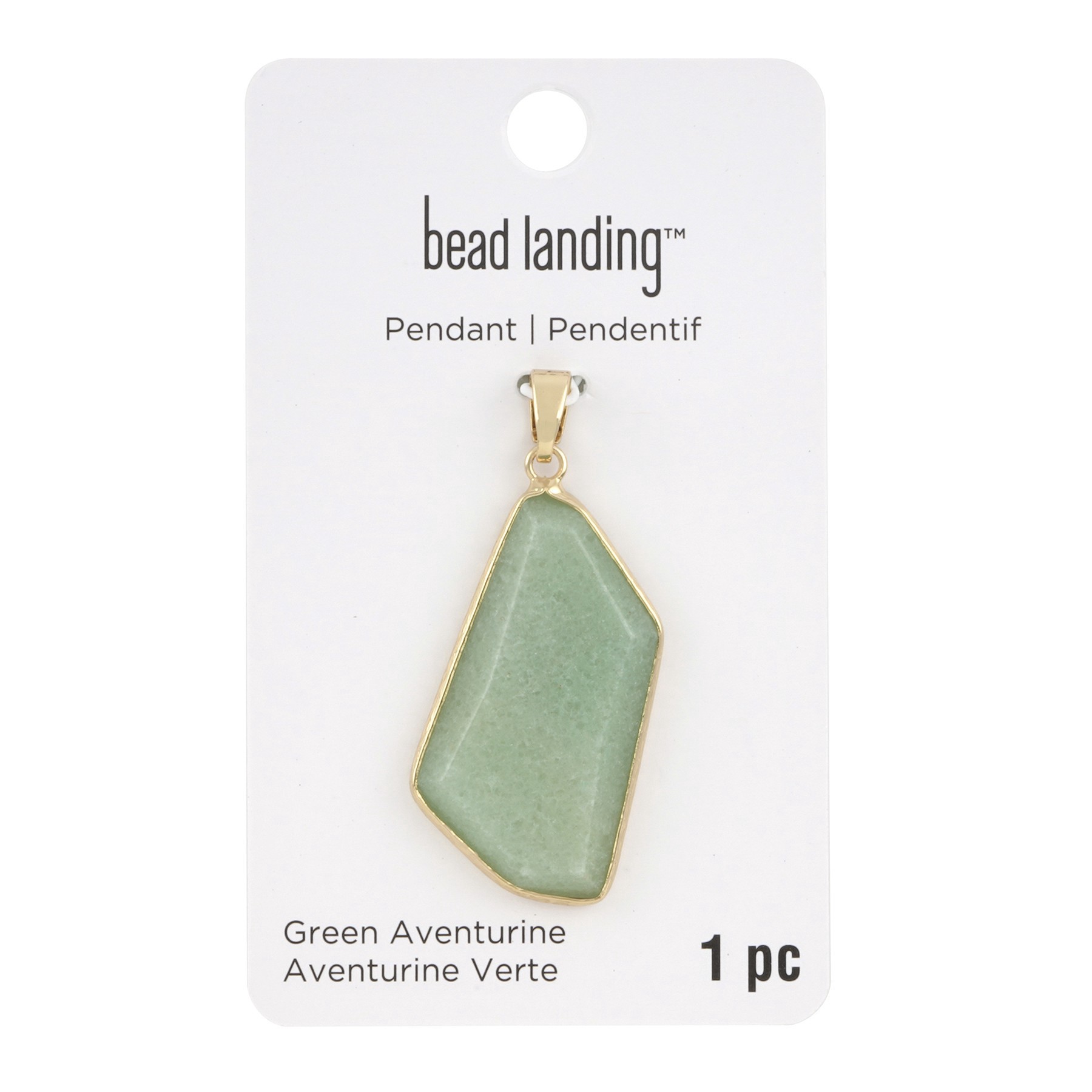 slide 3 of 3, Green Aventurine Irregular Pendant By Bead Landing, 40mm x 22mm