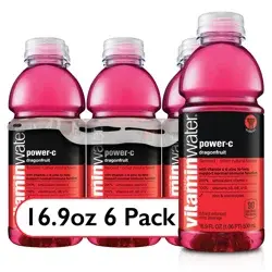 vitaminwater power-c electrolyte enhanced water w/ vitamins, dragonfruit drinks, 16.9 fl oz, 6 Pack
