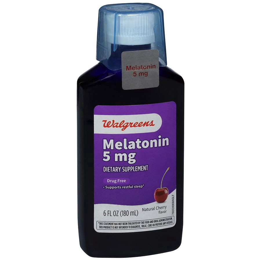slide 5 of 5, Walgreens Cherry Flavor Liquid Melatonin 5Mg, 6 fl oz