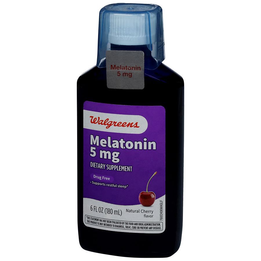 slide 2 of 5, Walgreens Cherry Flavor Liquid Melatonin 5Mg, 6 fl oz