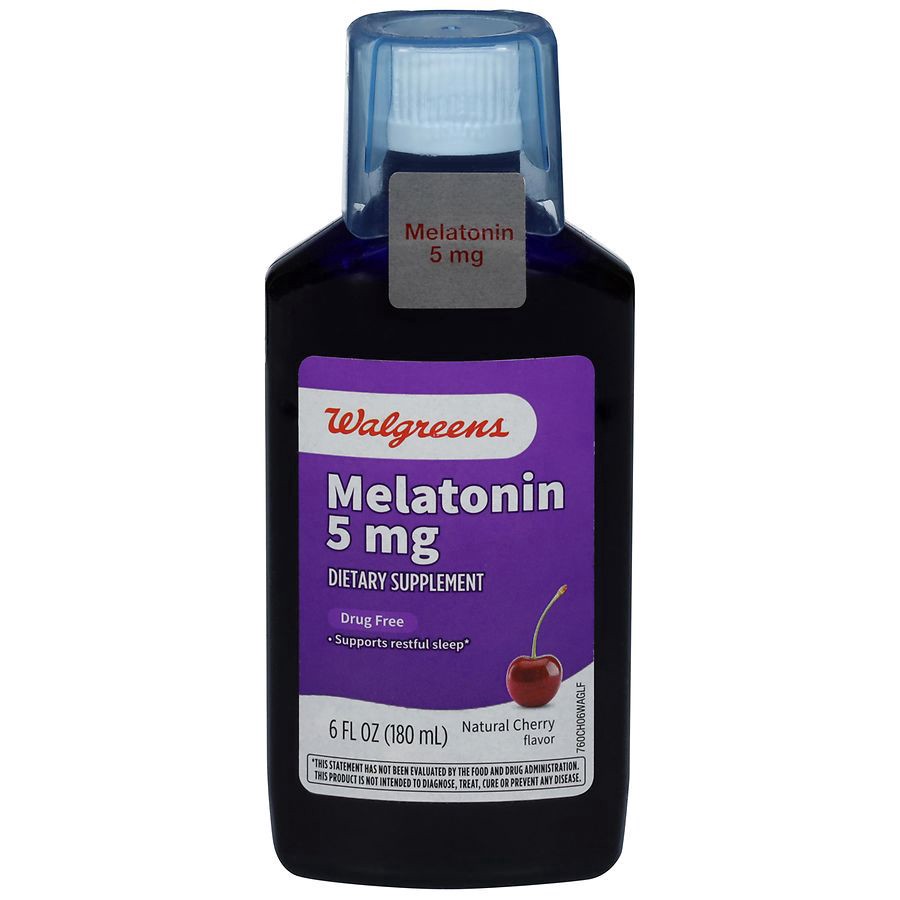 slide 1 of 5, Walgreens Cherry Flavor Liquid Melatonin 5Mg, 6 fl oz