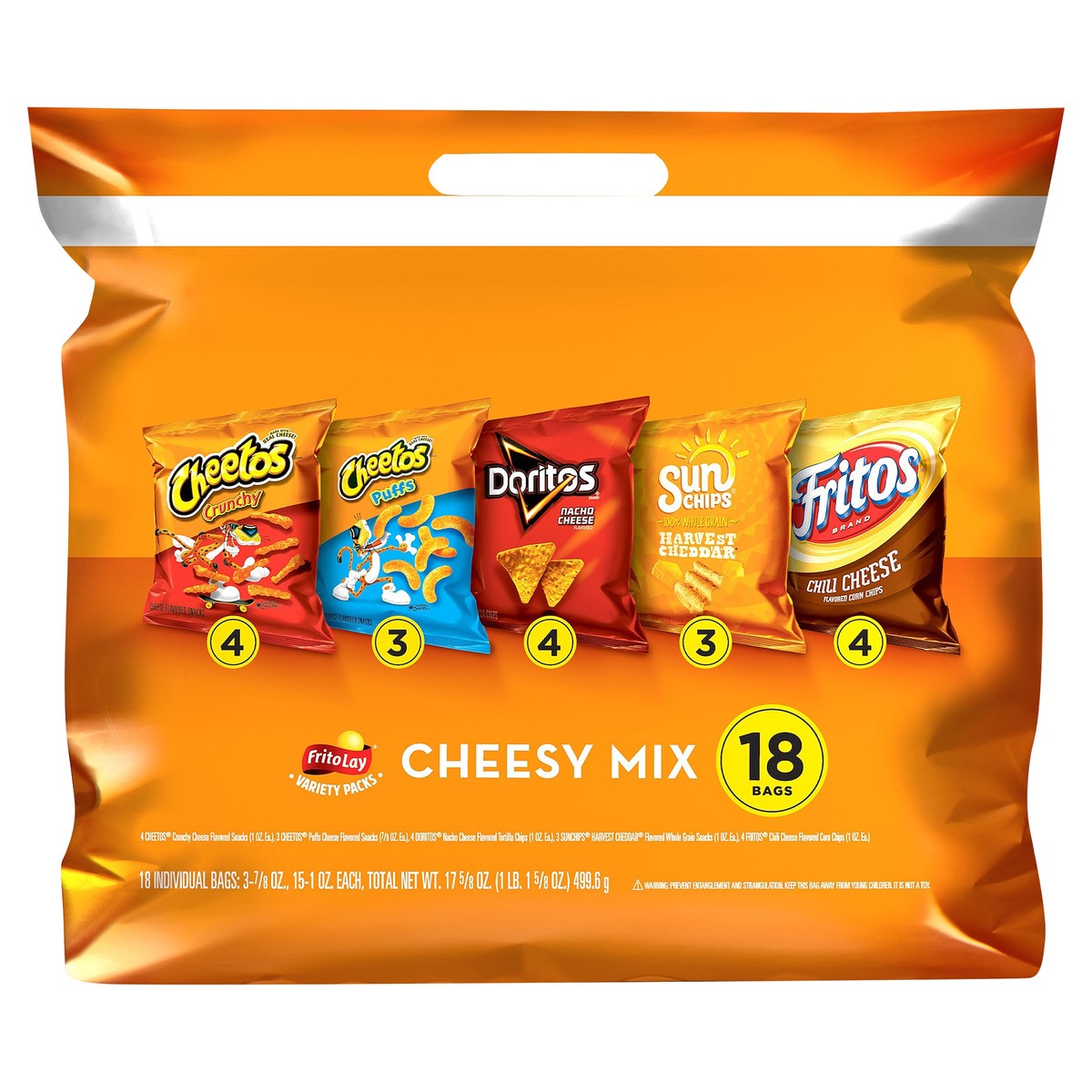 slide 3 of 6, Lay's FritoLay Cheesy Mix Variety Pack (15-1Oz, 3-.875Oz) 18 Count Bags, 18 ct