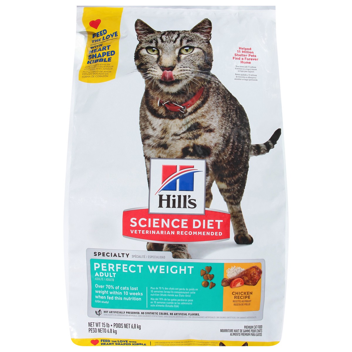 slide 3 of 14, Hill's Perfect Weight Adult Chicken Recipe Cat Food 15 lb, 15 lb