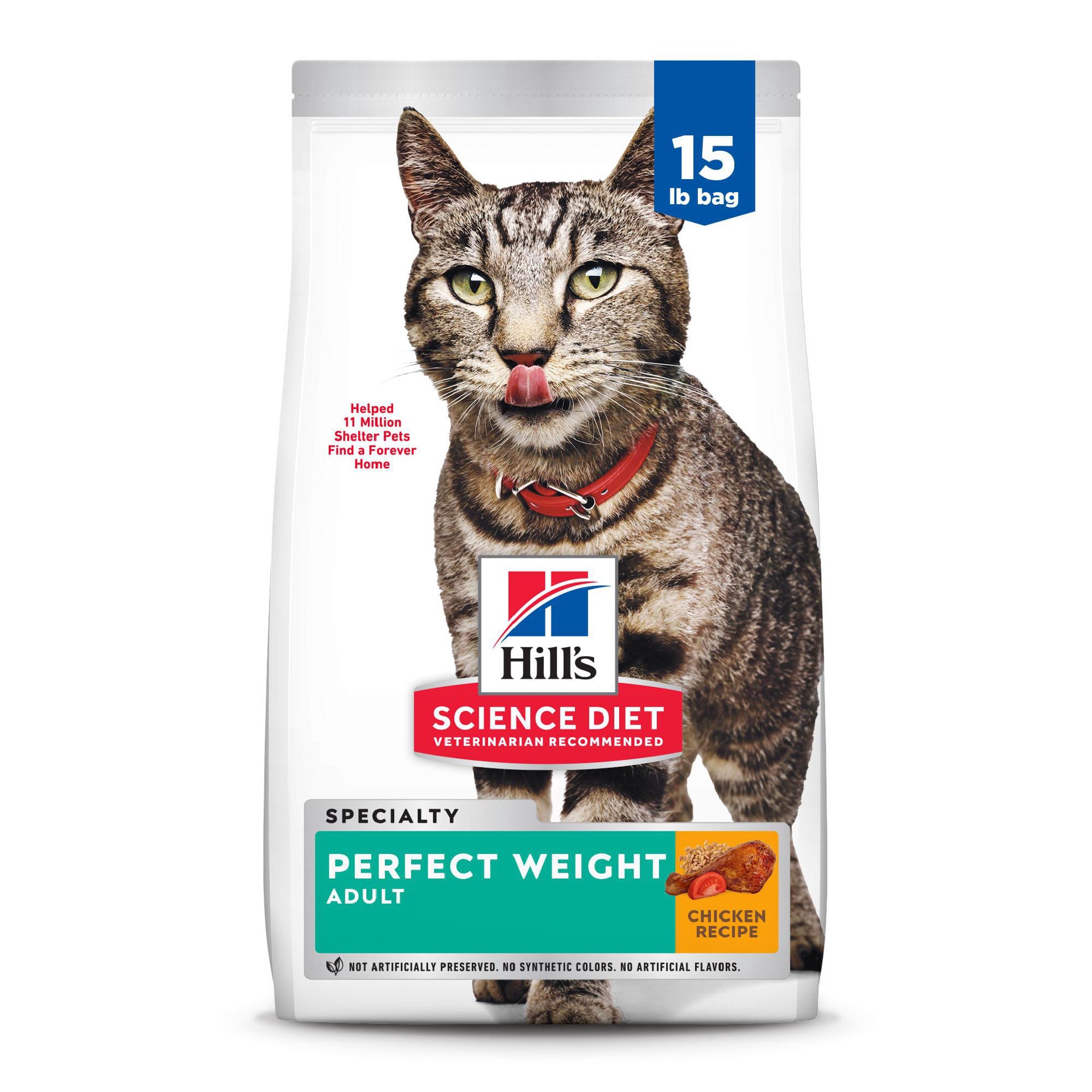 slide 1 of 14, Hill's Perfect Weight Adult Chicken Recipe Cat Food 15 lb, 15 lb