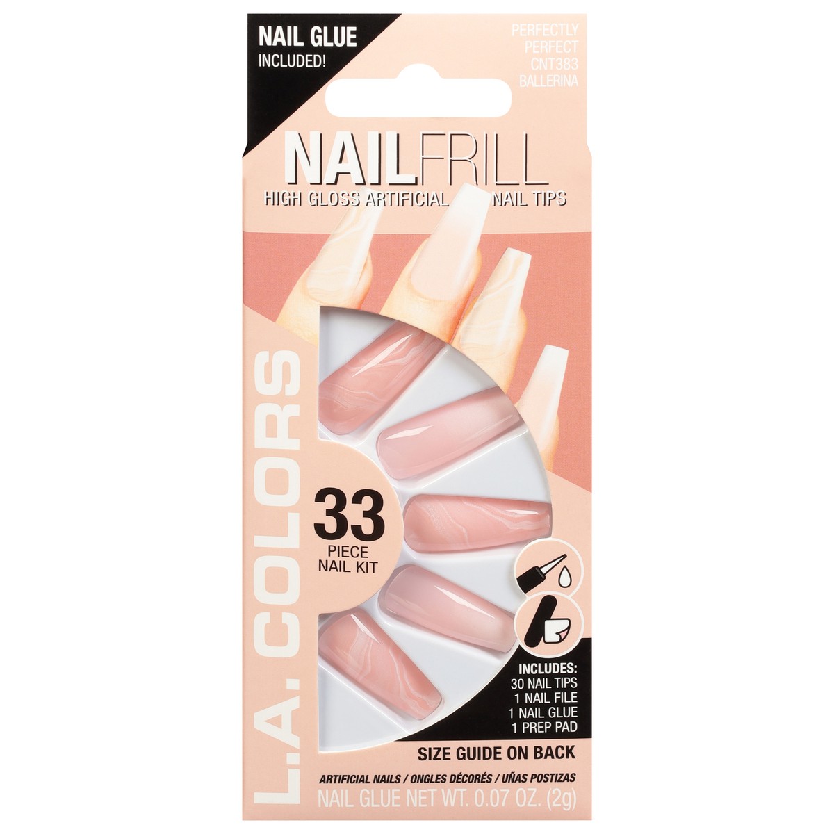 slide 1 of 1, L.A. Colors Nail Frill Ballerina Nail Kit 33 Pieces 1 ea, 1 ct