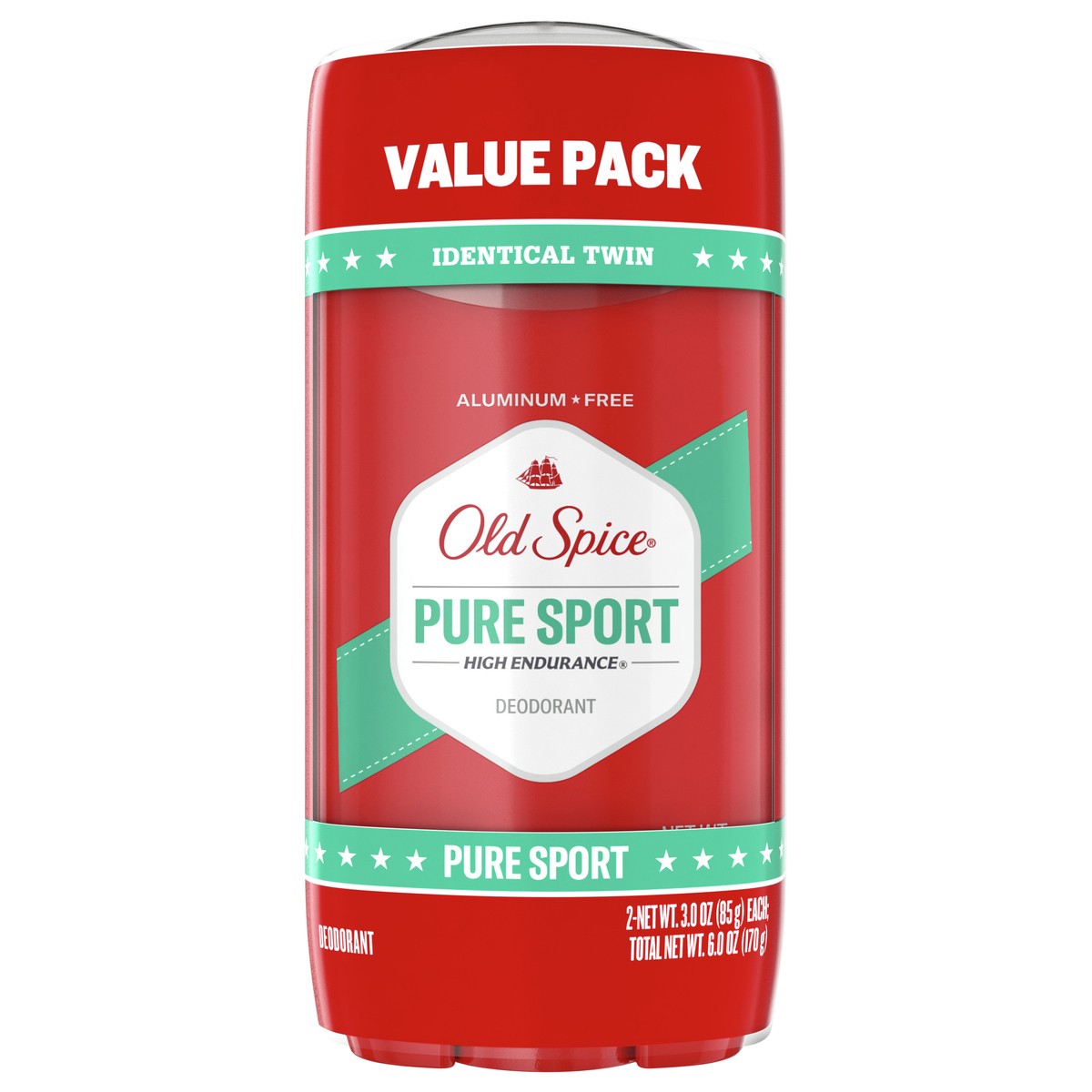 slide 1 of 3, Old Spice High Endurance Aluminum Free Deodorant for Men with 48 Hour Protection, Pure Sport Scent - 3oz/2ct, 2 ct; 3 oz