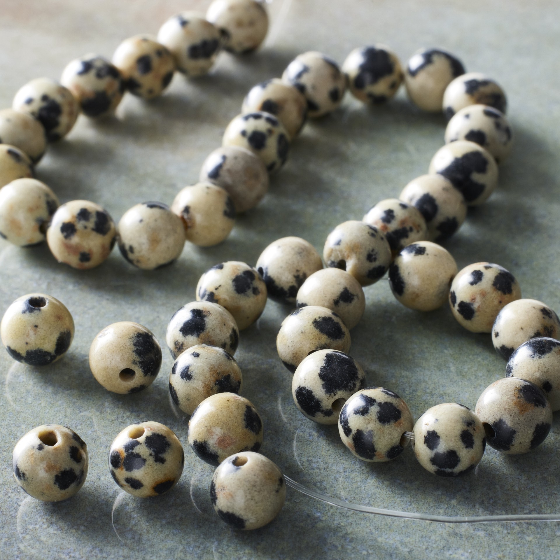 slide 2 of 3, Dalmatian Jasper Round Beads, 6mm By Bead Landing, 6 mm